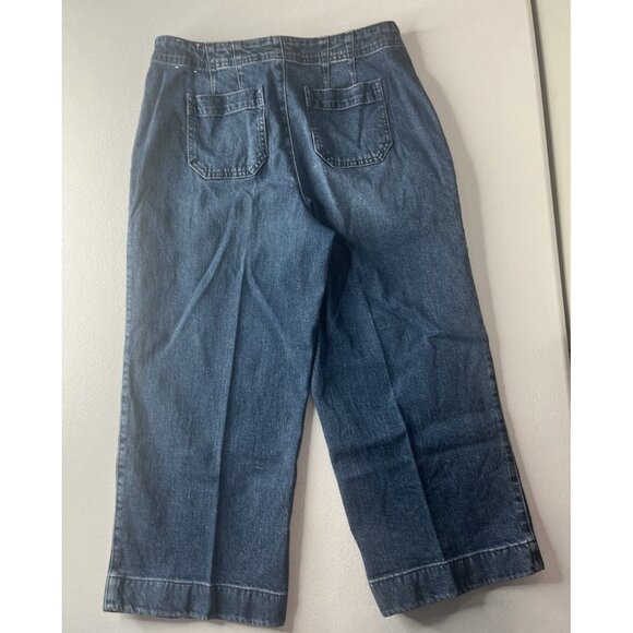 Talbots Jeans Size 8P Petite Wide Leg Crop Jeans - Picture 10 of 11